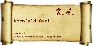 Kornfeld Axel névjegykártya